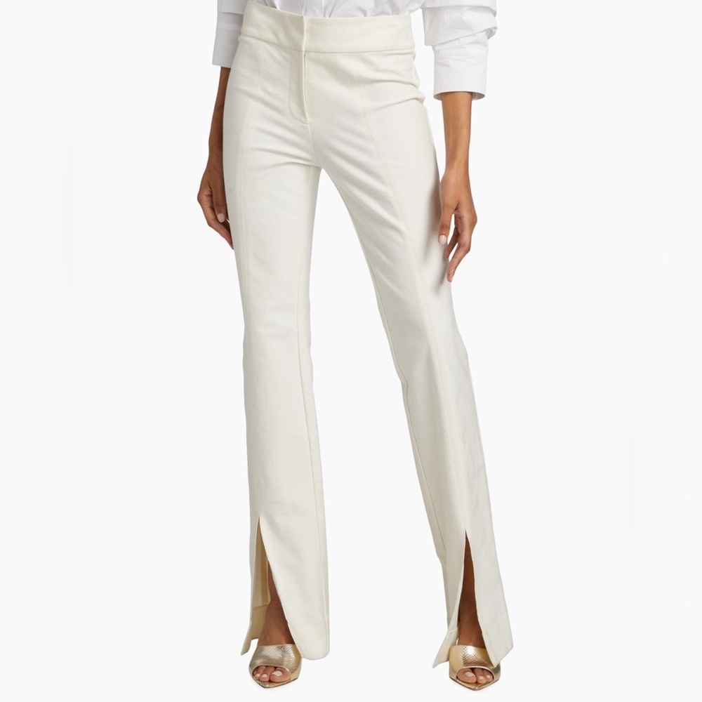 NWOT DEREK LAM 10 CROSBY Maeve Slit-Hem Flare Bootcut Pants In Soft White Size 6
